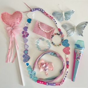 💕 Princess bundle microphone wand jewelry necklace bracelet bow band rockstar